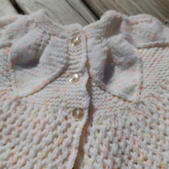 Crochet Baby Sweater Jacket & Crochet Baby Hat Set 3-6 months - Picture 3 of 6